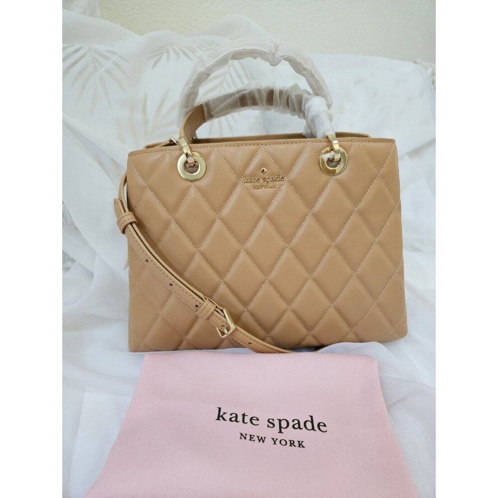 NWT KATE SPADE CAREY SULLIVAN SATCHEL BAG BROWN - TIRAMISU (Dust Bag Incld)